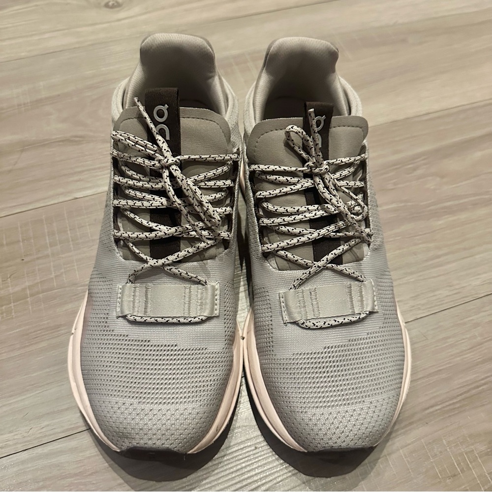 On Running Gray Athletic Shoes with Breathable Mesh and Cushioned Midsole